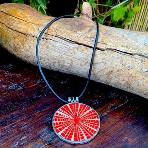 SILPADA Red Sundial Shell & Silver Pendant